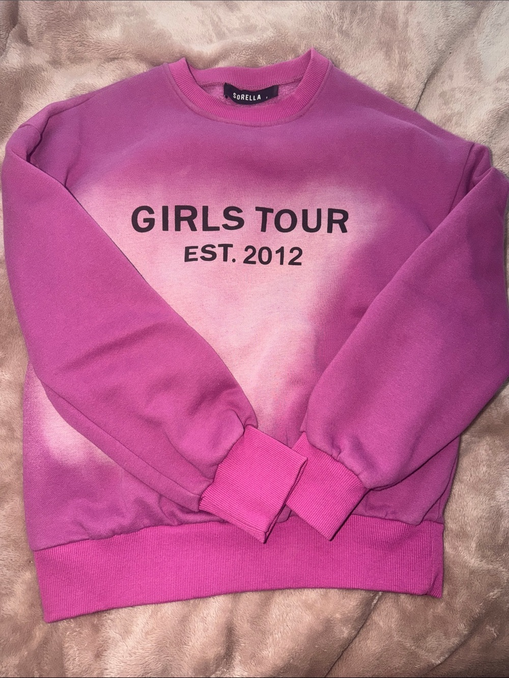 Sorella Pink Dip-Dye 'Girls Tour' Crewneck Sweatshirt